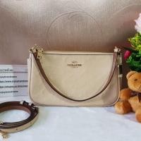 ราคา COACH F56518 TOP HANDLE POUCH IN SIGNATURE DEBOSSED PATENT LEATHER (505181269)
