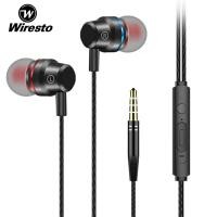 ราคา Wiresto In Ear Headphones Earphone Wired Earbuds HIFI Earphones Stereo Earphones Noise Cancelling Headset No Ear Pain Headphones with HD Microphone (5924763436)