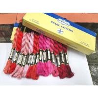 ราคา ไหมถัก ไหมปัก วีนัส ไหมเดินเส้น 100% cotton เบอร์ 5 โทน สีชมพู - แดง (25613059641)