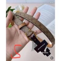 ราคา Used like ส่งต่อสภาพนางฟ้า เข็มขัดผู้หญิง Coach ของแท้ size s ลาย C นำ้ตาล (25593609119)