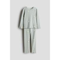 ราคา H&M(เอชแอนด์เอ็ม) ชุดนอนผ้าฝ้ายแต่งลายริบส์ เด็กผู้หญิง 1265447_1 (29169049186)