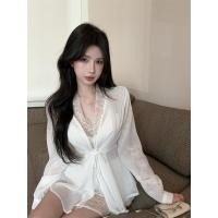 ราคา Set Slim Straight-Cut Evening Jacket + Artistic Piece Chiffon Lace Blouse - สไตล์เกาหลีสุดหรู (42011071083)