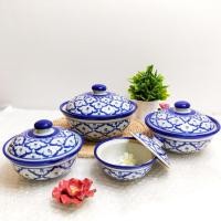 ราคา ถ้วยเซรามิคมีฝาปิด 4-7นิ้ว ถ้วยเซรามิค ถ้วยกระเบื้อง ถ้วยลายไทย เข้าไมโครเวฟ ถ้วยฝาปิด ลายคราม (21085351402)