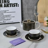 ราคา WEDGWOOD high bone China black gold geometric series coffee cup saucer 1 pot 2 cups 2 dishes afternoon tea set gift box (23733829741)
