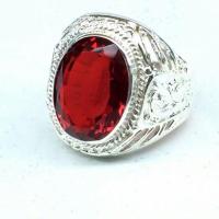 ราคา แหวนชายเงินแท้แดงทับทิมcz (1846632755)