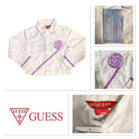 ราคา Guess เสื้อเชิ้ตเเขนยาวสีขาว ปักผ้าดอกกุหลาบสีม่วง เด็กผู้หญิง G4 (17598218753)