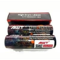 ราคา ถ่านชาร์จ Li-ion AWT ถ่านรุ้ง 18650 3500mAh 3.7V 35A 2 ก้อน 160฿ (5018357497)