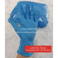 ราคา ถุงมือยางไนไตรสีฟ้า ไม่มีแป้ง (20276432761)