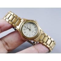 ราคา นาฬิกา Vintage มือสองญี่ปุ่น ALBA SUCCESS V701 6670 QUARTZ ผู้หญิง ทรงกลม กรอบทอง หน้าทอง หน้าปัด 26มม ตัวเรือนสแตนเลส (28384079520)