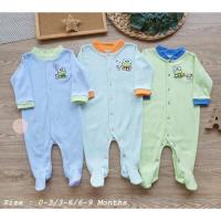 ราคา ชุดหมี คลุม เท้า ชุดนอนเด็กทารก ชุดเด็กแรกเกิด ชุดเด็กลายกบ ได้ครบ 3ชุด ราคา 400บาท ชุดหมีเด็กทารก เสื้อผ้าเด็ก0_6 เดือน (11734393055)