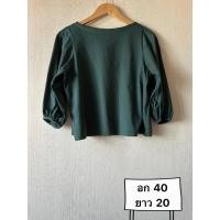 ราคา เสื้อเบลาส์ เสื้อยืดผู้หญิง ทรงครอป แบรนด์ Uniqlo มือสอง (A0104) (25178998233)