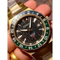 ราคา นาฬิกาข้อมือ Citizen Series8 Automatic Sapphire Black Dial Gold GMT NB6033-51E (28774538891)