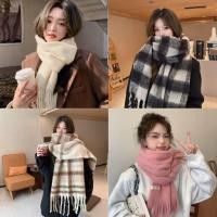 ราคา การเปลี่ยนแปลง ผ้าพันคอไหมพรมกันหนาวผู้หญิงสไตล์เกาหลีสวยและอบอุ่นลายหมากรุกทุกสี ดํา แดง เทา น้ําเงิน (44202295767)