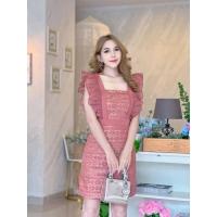 ราคา ไซส์ M เดรสสั้น เดรสลูกไม้ แขนระบายสวยๆ ใส่ออกงาน งานแต่ง งานสีดำ คาเฟ่ งานป้าย love lady (19344422753)