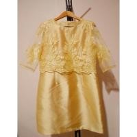 ราคา เดรสออกงานสีทองแต่งลายลูกไม้ (7709182171)