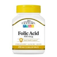 ราคา 21st Century Folic Acid 400 mcg. (250Tablets) โฟลิค (29235922881)