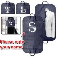 ราคา การปรับแต่งชื่อสีน้ำเงินเข้ม Garment Bag ถุงคลุมเสื้อผ้า ถุงคลุมเสื้อ สำหรับเดินทาง ไม้แขวนสูท ใช้ซ้ำได้ มีซิป (44107140459)