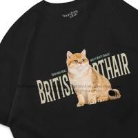 ราคา เสื้อยืดโอเวอร์ไซส์ สกรีนลายแมว British Shorthair บริติช ช็อตแฮร์ (Golden) [Oversize Cotton 100% by Oversized Club] (26930920849)