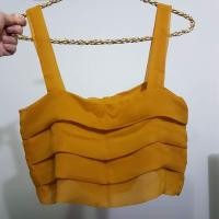 ราคา เสื้อครอปแขนกุดสีเหลืองมัสตาร์ด (9030789420)