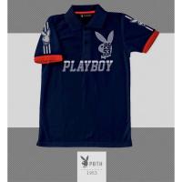 ราคา เสื้อโปโลคอปก​ สกรีนลาย​ Playboy สีกรม 01 (8608150541)