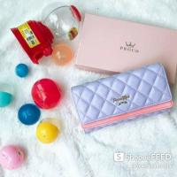 ราคา กระเป๋าสตางค์ใบยาว หนังนิ่ม ของแท้พร้อมกล่อง พราวแท้ (3835207593)
