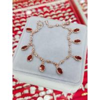 ราคา #สร้อยข้อมือนาคพลอยสีแดงสด (24940205548)