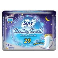 ราคา โซฟีคูลลิ่งเฟรชผ้าอนามัยแบบสลิมมีปีกสำหรับกลางคืน29ซม. 14ชิ้น (29083383695)