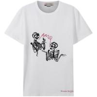 ราคา Cotton 100% ALEXANDER MCQUEEN/MCQUEEN เสื้อยืดแขนสั้นคอกลมผ้าฝ้ายผู้ชาย (41157306093)
