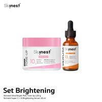 ราคา Skiinest Set Brightening- Skiinest Ultra Bright Pink Tone Up 120 g + Skiinest Super C + E Brightening Serum 30 ml (25692313466)