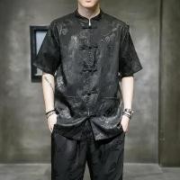 ราคา ZH【สินค้าพร้อมส่ง】เสื้อเชิ้ตแขนสั้นผ้าไหมน้ำแข็งสำหรับผู้ชาย 2025 ฤดูร้อนใหม่บางสไตล์จีนเสื้อสูทแขนสั้นครึ่งตัวใหม่จีนผู้ชายแจ็คเก็ตคอตั้งหลวมสไตล์จีนย้อนยุคเสื้อสูท Zhongshan (24695948336)