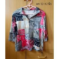 ราคา เสื้อเชิ้ตแขนสั้นลายกราฟฟิค งานซิปหน้า สภาพดี พร้อมส่งทันทีไม่ต้องรอ มีเก็บเงินปลายทาง (22541377811)