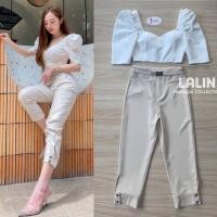 ราคา เซตเสื้อครอป + กางเกง งานป้าย S M L (7256077547)