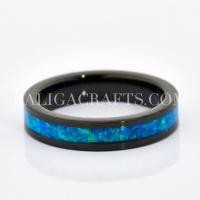 ราคา แหวนทังสเตนคาร์ไบด์สีดำ ฝังโอปอล์แท้ (4มม.) (1912330688)