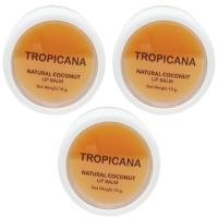 ราคา Tropicana ลิปบาล์มน้ำมันมะพร้าวจากธรรมชาติ 10 กรัม กลิ่นมะม่วง (แพ็ค 3 ชิ้น) (998250518)