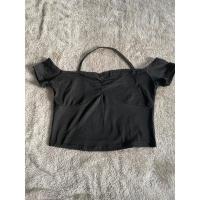 ราคา เสื้อปาดไหล่ สีดำ size:L (25213171619)