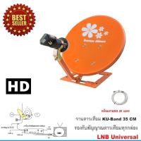 ราคา ชุดจานดาวเทียม Thaisat รุ่น เล็กชัดดี (35cm) พร้อมสาย 20 เมตร (382843963)