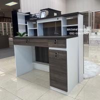 ราคา เคาน์เตอร์คิดเงิน เคาน์เตอร์ประชาสัมพันธ์+ไฟLEDมี3สี W120x60x115cm. [สินค้ามีพร้อมส่ง] Brownfurniture (2709193125)