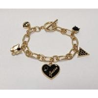 ราคา สร้อยข้อมือสีทองแบบขัดจี้หัวใจดำ guess (28263368994)