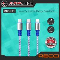 ราคา Recci RTC-N33 สายเคเบิลข้อมูล Instant Series, 2.0M, 2.4A, 3A, สําหรับ iP Series, Type-C, microUSB (19489099656)