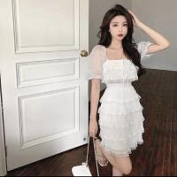 ราคา เดรสผ้าชีฟองจับพลีสรอบตัว แขนดอลลี่ผ้าไหมแก้ว(มือสอง) (18231690951)