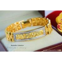ราคา เลสข้อมือมังกรทองฝังเพชร cz งานหุ้มทอง 5 ไมครอน (23038387825)