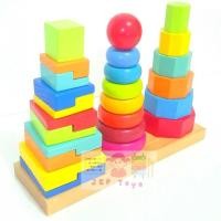 ราคา แฟลชการ์ด ของเล่นไม้เสริมพัฒนาการ ของเล่นไม้ บล็อคไม้สวมหลัก3เสาใหญ่ เนื้องานดี ไม้หนา (27656830328)
