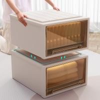 ราคา กล่องเก็บของตู้เสื้อผ้าแบบลิ้นชักในครัวเรือนสไตล์ญี่ปุ่นกล่องเก็บของพลาสติกใสตู้เก็บเสื้อผ้า (28872246827)