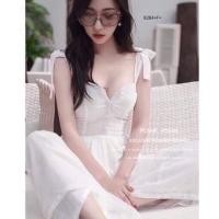 ราคา PE8284 jumpsuit ชุดจั้มสูทชีฟองผูกไหล่ขายาว (7207776847)