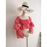 ราคา เสื้อญาญ่าแขนพองๆสีชมพู (11114136391)