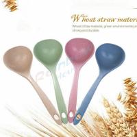 ราคา Rainbow ช้อนซุปทำจากฟางข้าวสาลี กระบวยตักอาหาร กระบวยซุป พลาสติก Plastic soup spoon with long handle (19848345098)