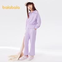 ราคา Balabala ชุดเซต 2 ชิ้นเสื้อสเวตเตอร์แขนยาวกันหนาวและกางเกงขายาวสำหรับเด็กโต (28368381854)