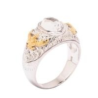 ราคา แหวนครุฑพลอยไวท์ควอตซ์แท้ (ราศีเมษ) เงินแท้ (9118639004)