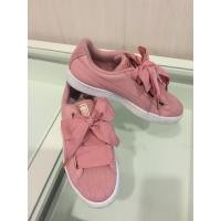 ราคา รองเท้าผ้าใบ สีชมพู โบว์ใหญ่ (แถมโบว์ไนลอนใหญ่) แบรนด์ Puma **ใส่ครั้งเดียว** รุ่น Bridal Rose-Puma White Size EUR 37.5 (9922409579)