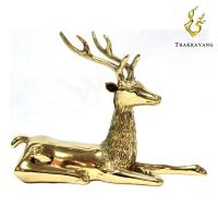 ราคา THAKRAYANG รูปปั้นตกแต่งบ้าน กวางทองเหลือง นอนหันซ้าย (406609973)